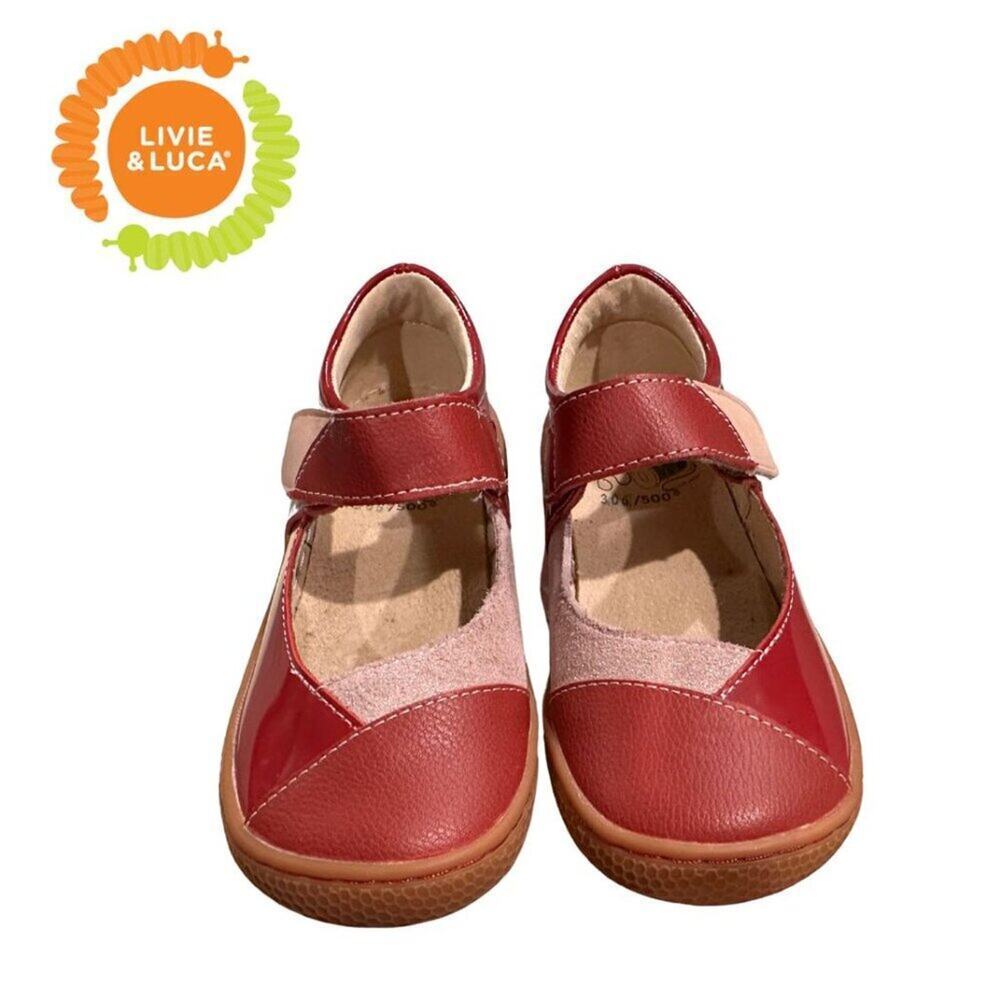 Livie & Luca - Sweet Remanant II Red Multi Patterned Girls Dress Shoes | Size 11